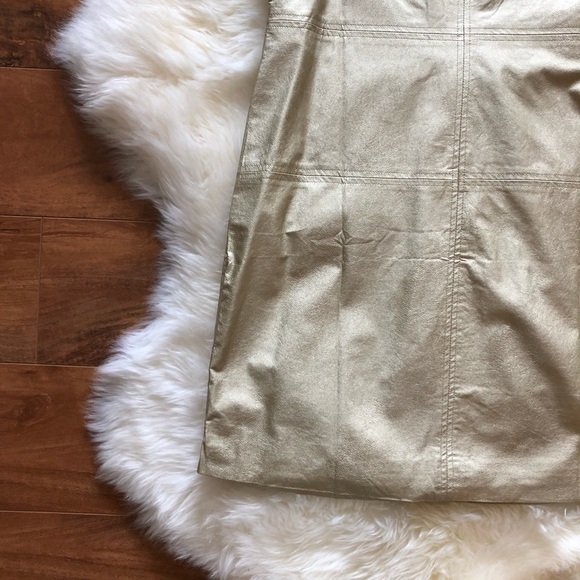 MinkPink Gold Sleeveless Exposed Zip Shift Dress L - Picture 2 of 6